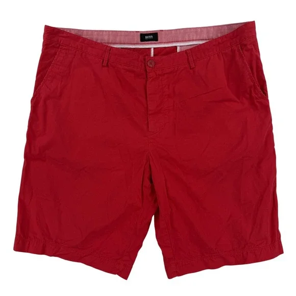 Hugo Boss‎ Shorts Mens 40 Red Clyde Regular Fit Chino 11 Inseam Casual Summer