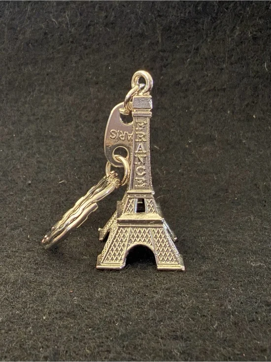 Silver Eiffel Tower Keychain Charm