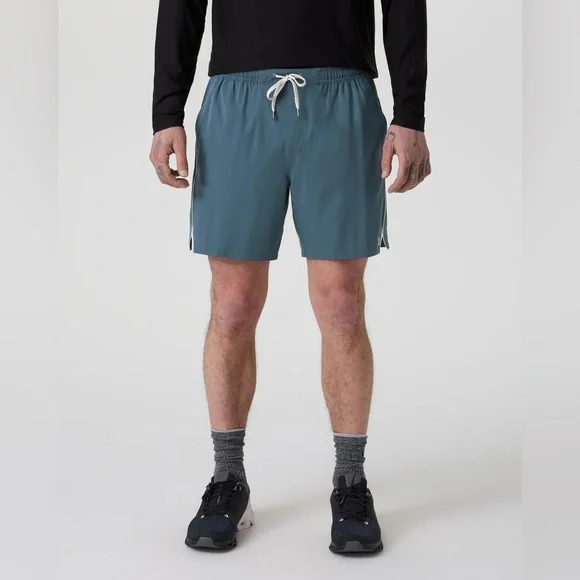 Vuori Trail Short 2.0 6” Inseam Blue / Heather Grey Mesh Trim XXL