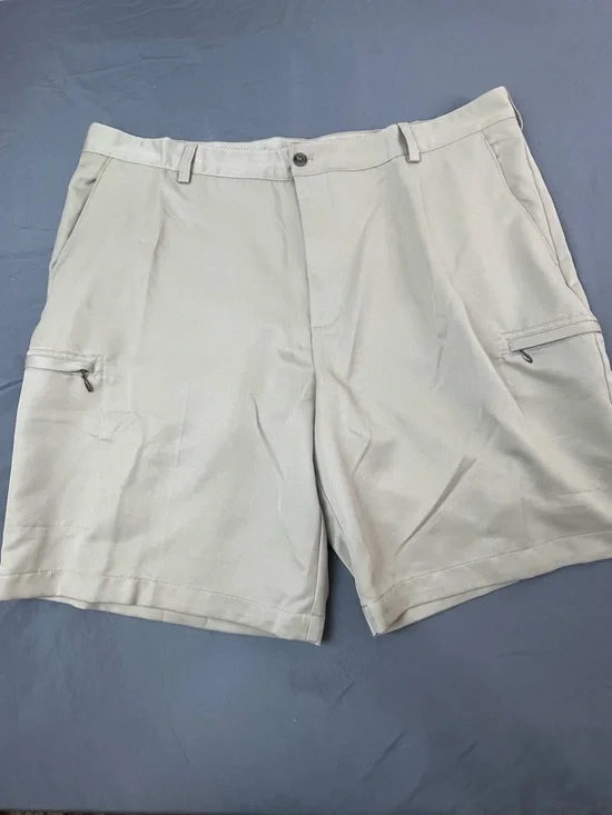 IZOD Golf Shorts‎ Mens Size 42 Beige Cargo Pockets Active Outdoor Casual