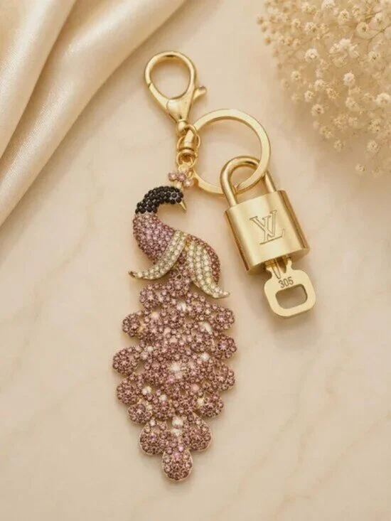 Authentic Louis Vuitton Gold Padlock & Key 🔒 LV Bag Charm Unbranded Keychain
