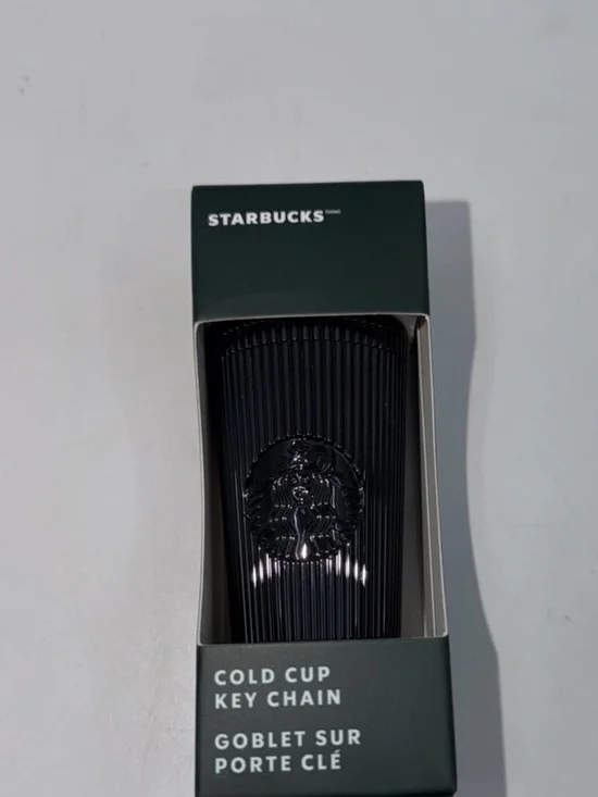 Starbucks Winter 2024 Black Pleated Cold Cup Keychain