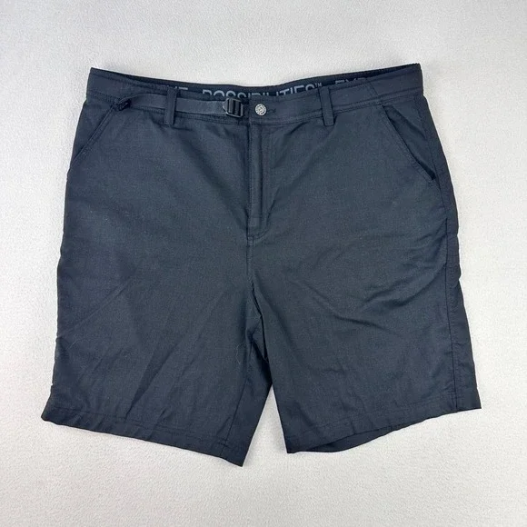 Gerry Shorts Mens 40 Black Outdoor Hiking Nylon Spandex Stretch‎ Flat Front