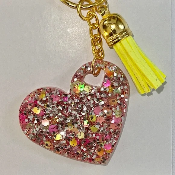 Heart Keychain Glitter‎ Resin