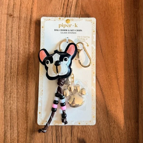 Piper K French Bulldog Charm & Keychain |‎ NWT