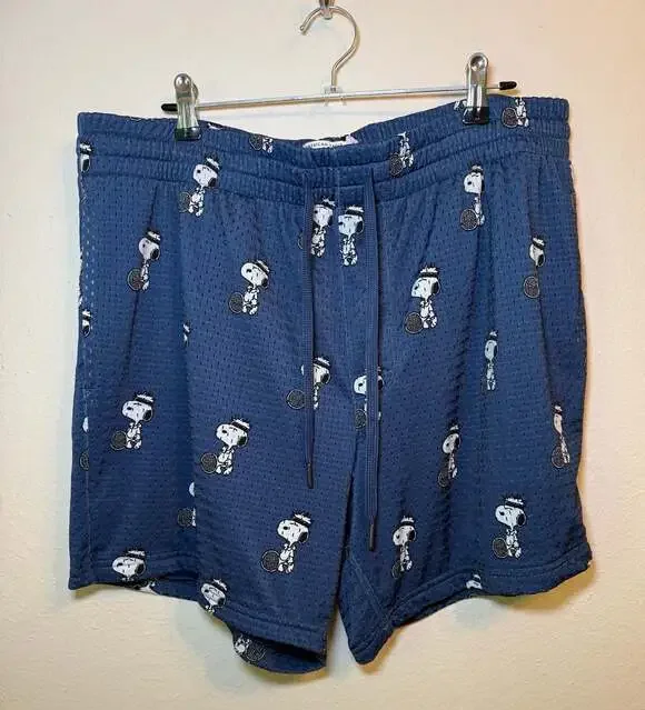 American Eagle AE Lounge Snoopy Tennis Print Mesh Boxer Lounge Shorts