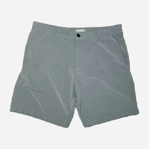 Men's‎ Hudson & Barrow Sz 34 Tech Stretch Shorts Pockets Zip-Fly Gray