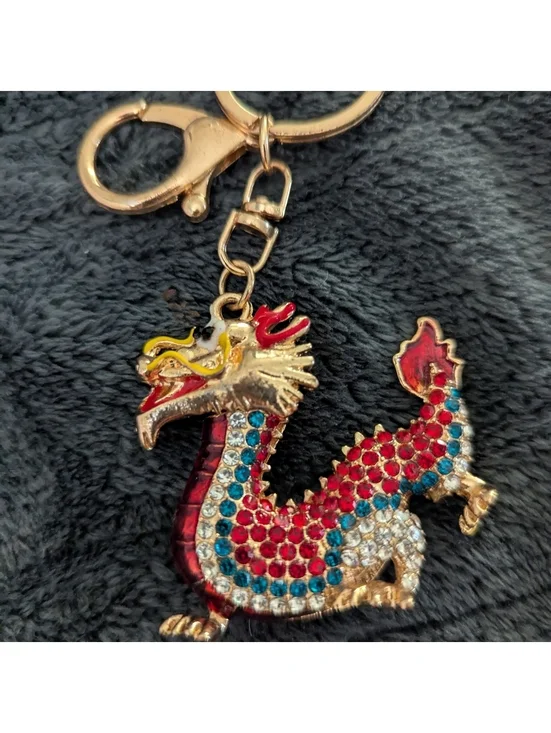 Dragon Keychain Rhinestones NWOT Bling Zodiac Glimmer Shimmer Radiant Fantasy
