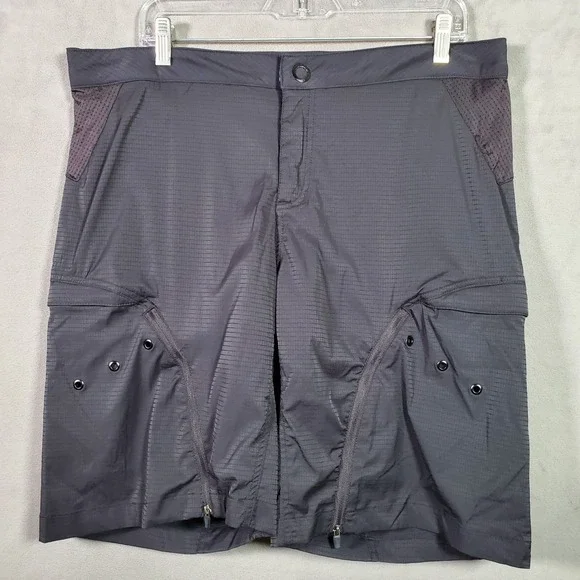 Oakley‎ Cargo Cycling Shorts Mens L Gray Padded Performance MTB Gorpcore Y2K VTG