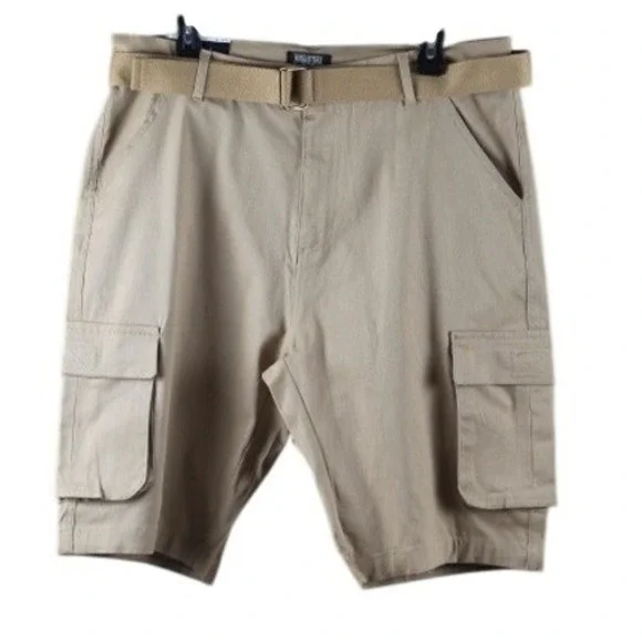 Rugged Trail New York Mens 38 Cargo Shorts‎ Tan Khaki With Belt Outdoor Utility