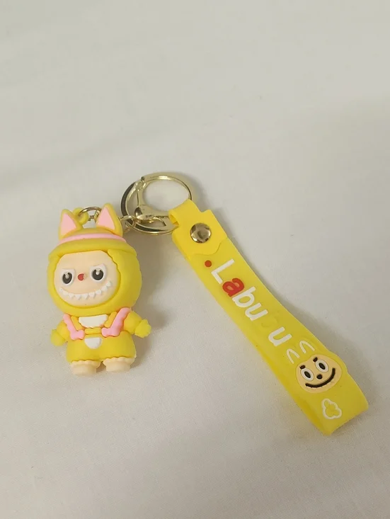 Lab u Yellow Silicone Character Keychain with Strap
