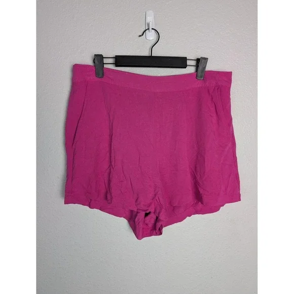 Old Navy Sleep Shorts Mens L Pink Viscose Elastic Waist Pockets Lightweight