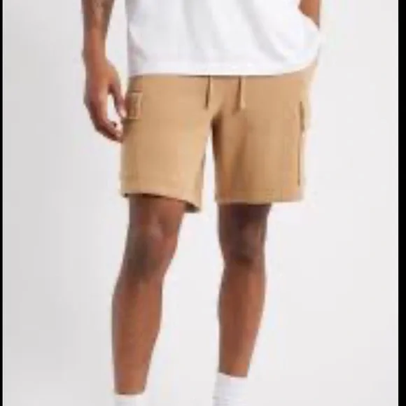 BP Nordstrom tan knit loose fit drawstring shorts size large