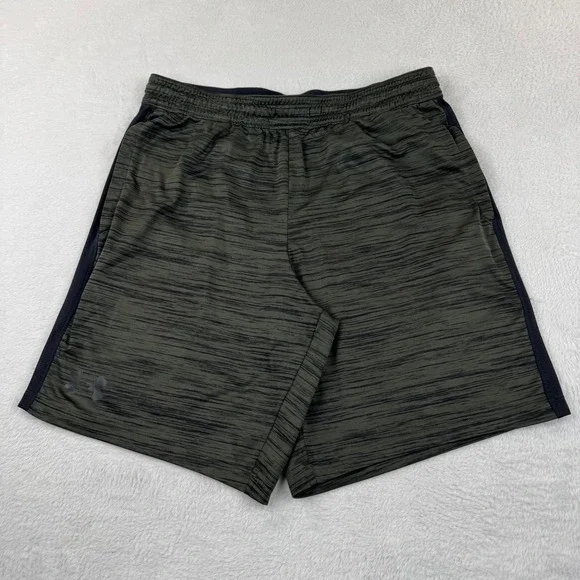 Under Armour Athletic Shorts Mens Large Green Space Dye HeatGear 8.5 Inseam
