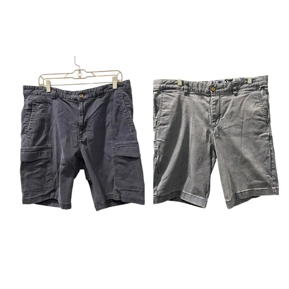 Tommy Bahama Set Of 2 Chino Cargo Shorts Size 36 Blue Casual Summer Cotton
