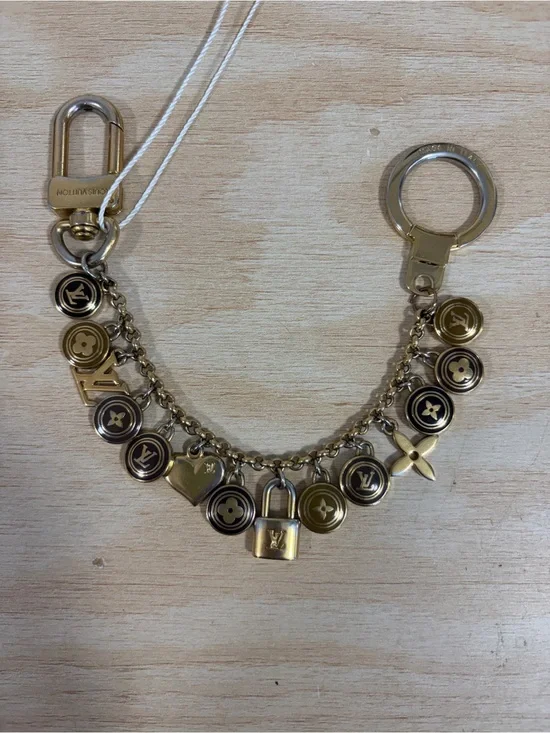 Louis Vuitton pastilles Gold and Brown bag Charm Chain Key Holder