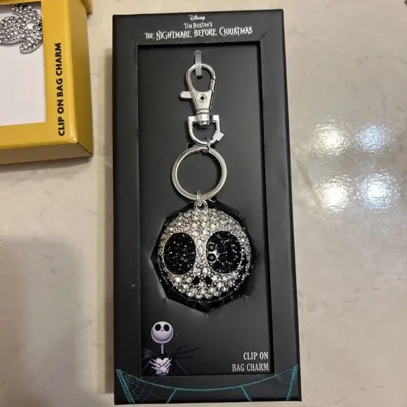 Nightmare Before Christmas Jack Skellington Disney Bling Head Bag Charm Keychain