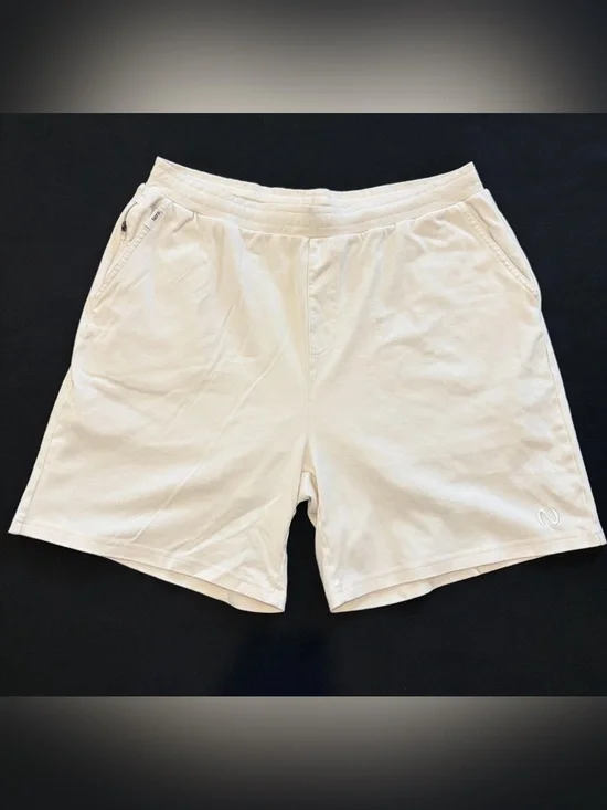 Nero Athletic Shorts Mens XL White Lined Drawstring Zip Pockets Merino 7