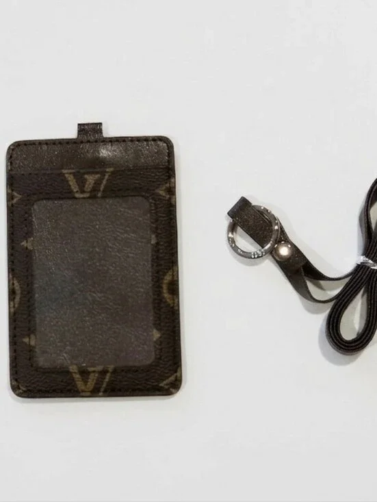 🤎 Brown Monogram Card + ID Holder Lanyard