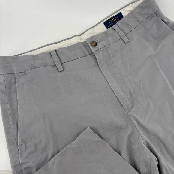 Polo Ralph Lauren Chino Shorts Men 32 Grey Old Money Stretch Classic Preppy Fitt