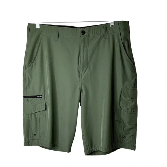 Mens Cargo Shorts Cactus Green Stretch Hiking Outdoor Golf Resortwear Size 38