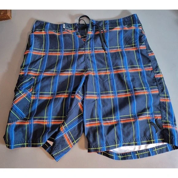 Hurley Mens Board Shorts Size 38 Multicolored Plaid 10