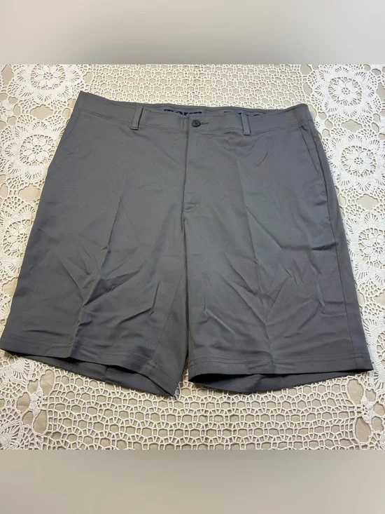 PGA Tour Mens Golf Shorts Size 38 Gray Stretch Flat Front Performance Chino