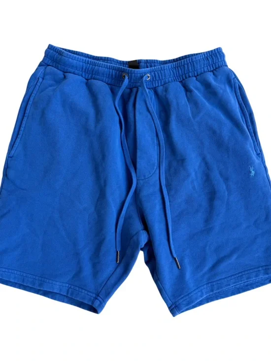 KSUBI 4 X 4 Trak Shorts Fleece Sz Large  7” In Royal Blue Pockets Logo