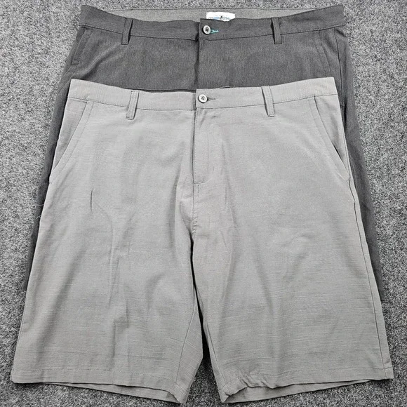 Burnside Maui Water Wear Hybrid Golf Shorts 2 Pack Mens Size 40 Gray Stretch