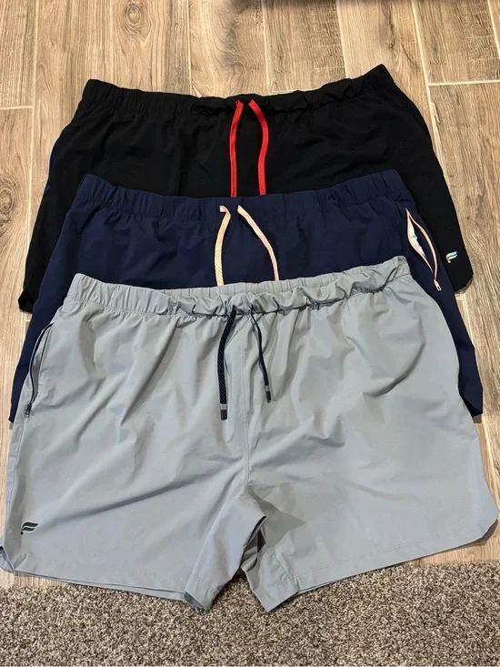 3-Pack Bundle Men's Big & Tall Shorts — Gray, Navy & Black