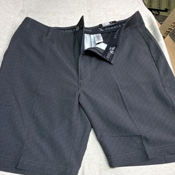 Pebble Beach Men's Golf Shorts Dark Gray Size 36 Athletic Stretch Polyester