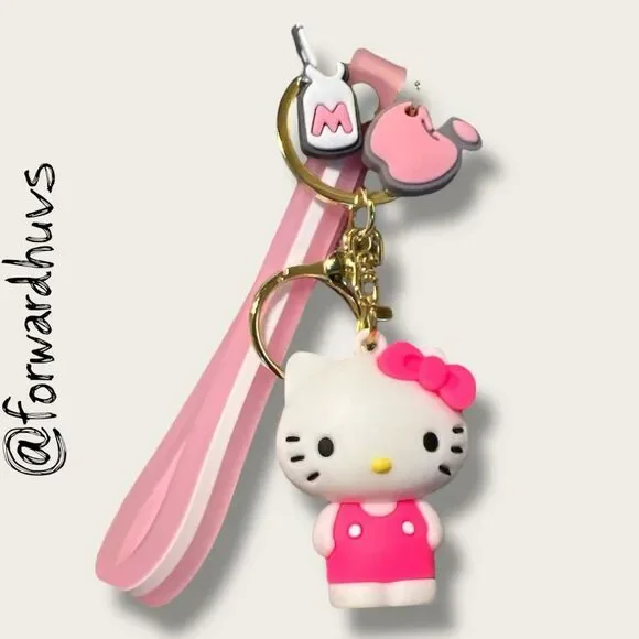 Hello Kitty Keychain – Pink Strap with Charms