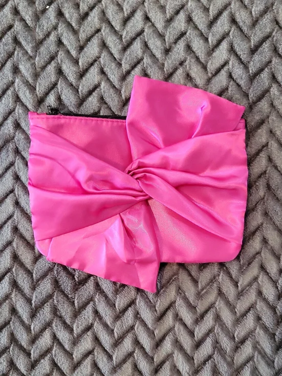 ipsy Hot Pink Satin Bow Bag