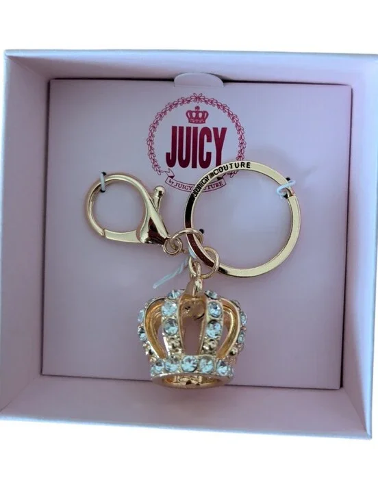Juicy Couture Gold Crown Crystal Key Ring