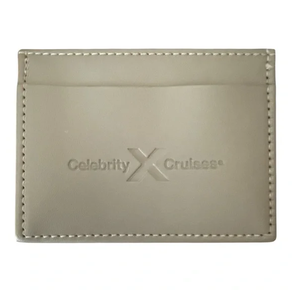 Celebrity Cruise Line Logo Credit Card ID Holder Leather Gray 4 X 3 NEW Souvenir