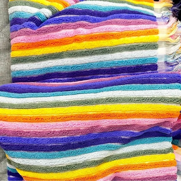 Colorful Striped Rachel Zoe oversized Bath Towels 3-Set