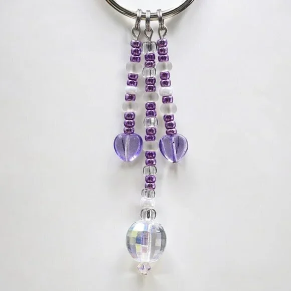 Crystal Heart Dangle Keychain | Handmade