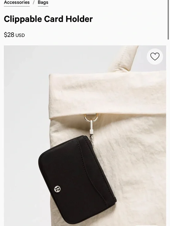 Lululemon Clip On Card Holder