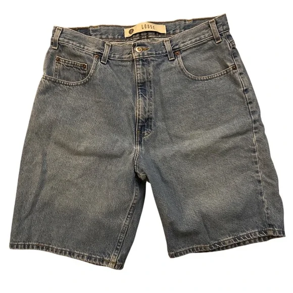Arizona Jean Mens Loose Fit Denim Shorts Medium Wash Blue Size 36 Vintage 2001