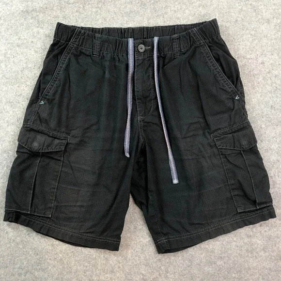 Tommy Bahama Mens Cargo Shorts M Black Resort Island Cotton Blend Casual Relax