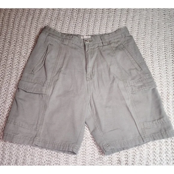Jachs Mens Beige Khaki Cargo Shorts Size 32