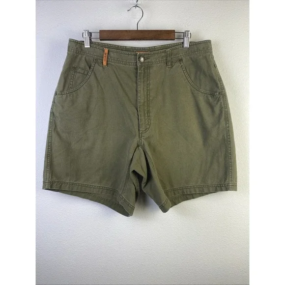 Oobe Shorts Men 36 Olive Green Cotton Canvas Chino Rugged Hiking Outdoors