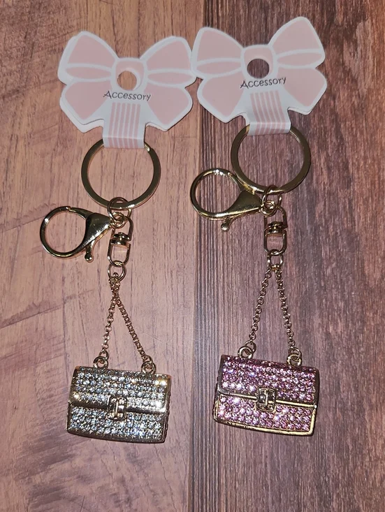 Rhinestone Mini Purse Keychains