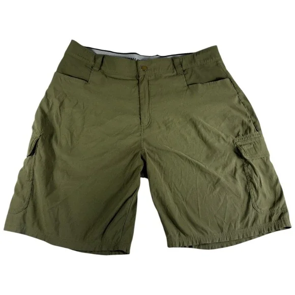Orvis Cargo Shorts Mens 40 Olive Green Lightweight Relaxed Fit Workwear Durable
