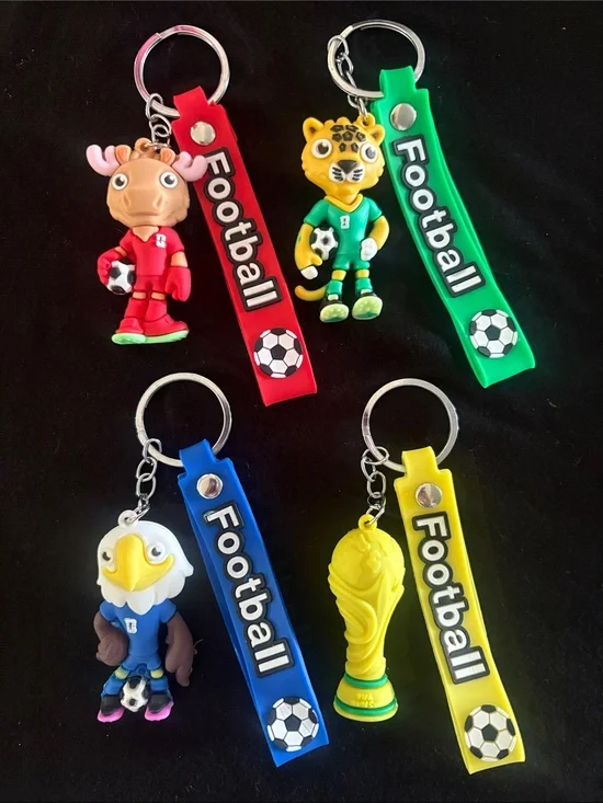 FIFA World Cup Mascots Football Soccer Character Keychain Set