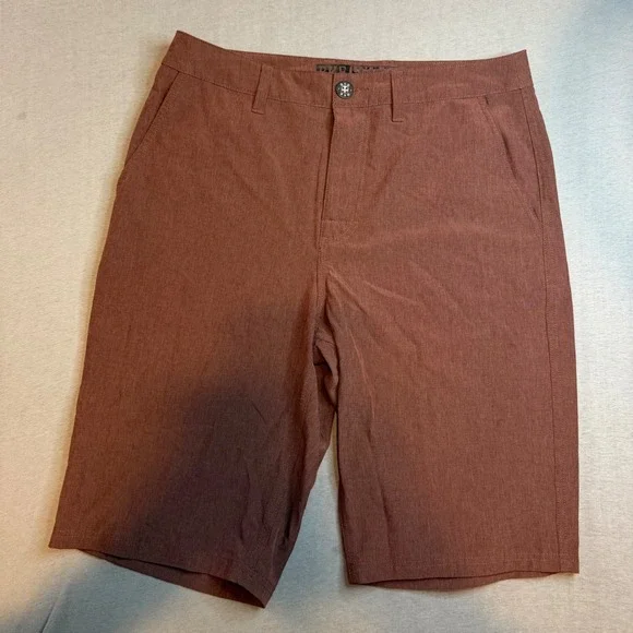 BKE Hybrid Standard Fit Shorts Mens 38 Rust Brown Heathered Quick Dry stretch