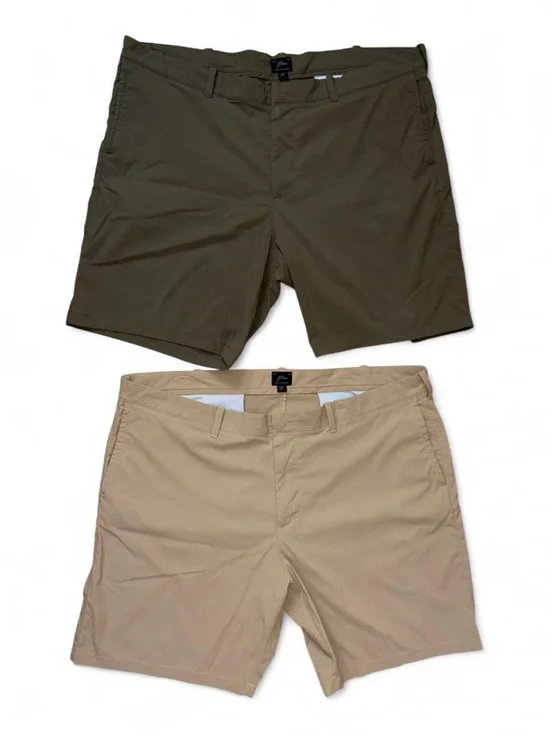 J. Crew Lot Of 2  9” Tech Shorts Green/Khaki Size 42” XXL Preppy  Casual Golf