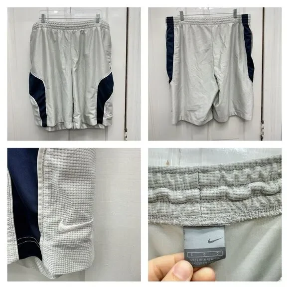 Vintage Nike‎ white navy dazzle basketball shorts men's large