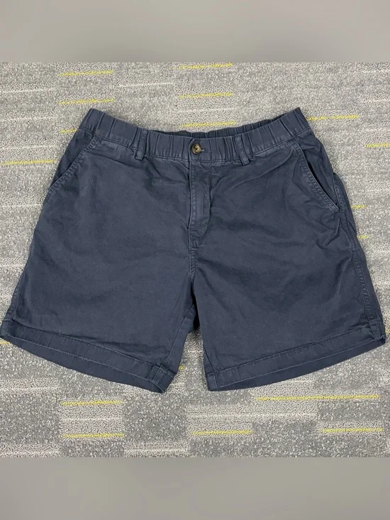 Bearbottom Shorts Mens Large Blue 7” Inseam Stretch Chino Elastic Waist Preppy