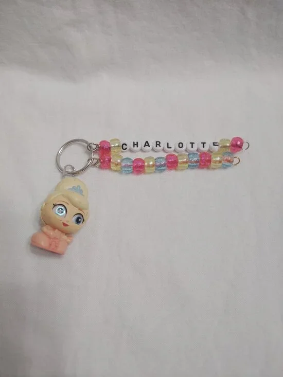 Disney Doorable Pink Dress Charlotte Handmade Keychain